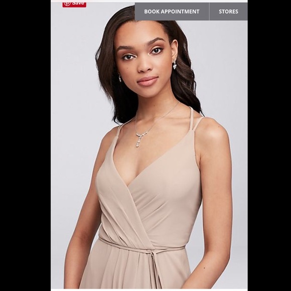 Long Georgette Bridesmaid Wrap Dress 
